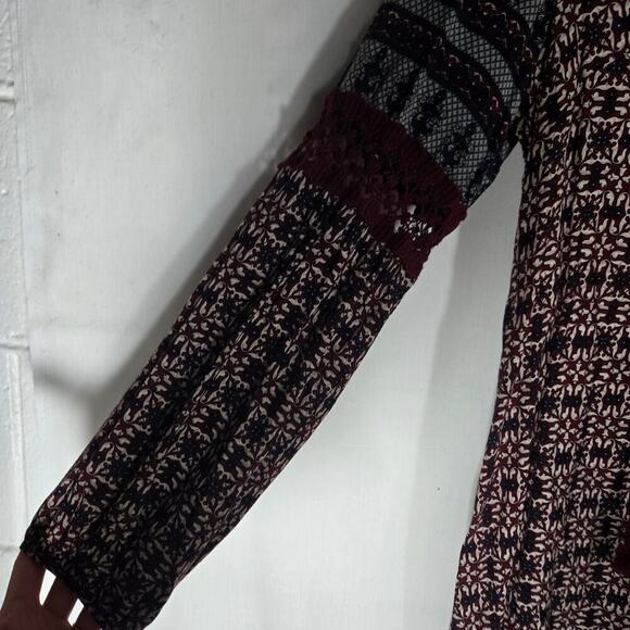 J. Roberts Multicolor Bohemian Crochet Trim Tassel Peasant Tunic Beaded Medium - Picture 5 of 12